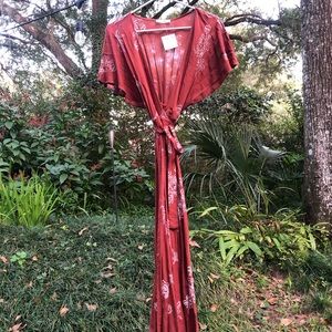 Fall wrap around maxi dress